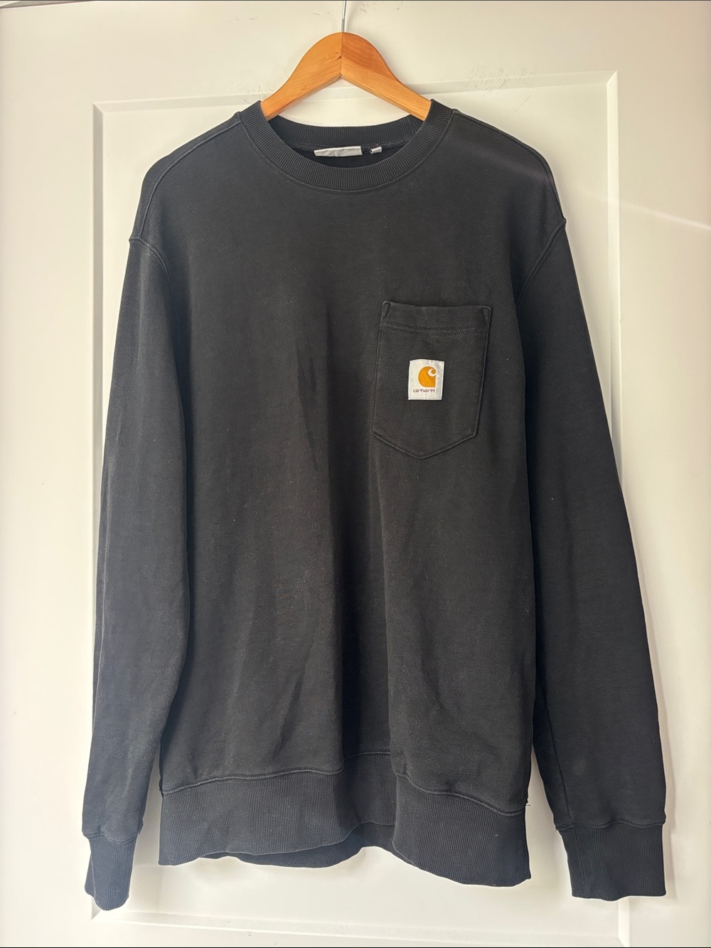 Carhartt WIP Black Crewneck Sweatshirt with Chest Pocket